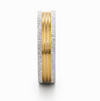 Luxury Dual Tone Textured Groove Ring in 925 Sterling Silver