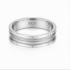 Modern Frosted Groove Band Ring in 925 Sterling Silver