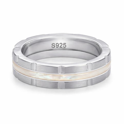 Mother of Pearl Inlay 925 Sterling Silver Ring