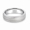 Brushed Texture Edge Band Ring in 925 Sterling Silver