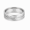 Diagonal Line Texture 925 Sterling Silver Ring