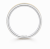 Dual Tone Textured 925 Sterling Silver Ring with Triple Gold Lines