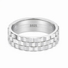Geometric Triple Groove Band Ring in 925 Sterling Silver