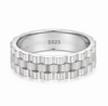 Dual Texture Scalloped Band Ring in 925 Sterling Silver