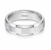 Modern Ribbed Texture Band Ring in 925 Sterling Silver