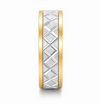 S925 Sterling Silver Geometric Texture Couple Bands