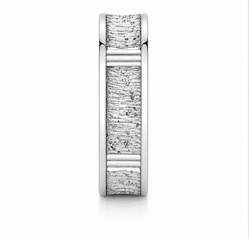 Textured Line Pattern 925 Sterling Silver Ring