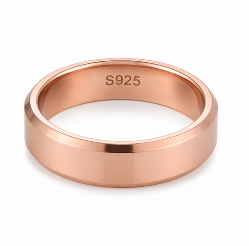 Classic Rose Gold Band Ring in 925 Sterling Silver