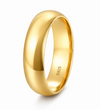 S925 Sterling Silver Dome Gold Couple Bands