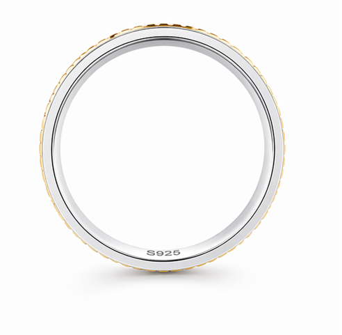 Premium Dual Tone Matte Finish Ring 925 Sterling Silver