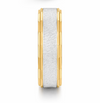 Luxury Dual Tone Matte Silver 925 Ring with Textured Gold Edges