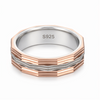 Modern Dual Tone Geometric Ring in 925 Sterling Silver