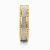 Dual Tone Textured Edge Ring in 925 Sterling Silver