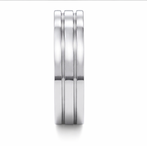 Classic Double Groove Band Ring in 925 Sterling Silver