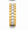 S925 Sterling Silver Gold & Silver Link Design Couple Bands