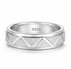 Geometric Frosted Pattern Ring in 925 Sterling Silver