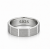 Geometric Textured Band Ring in 925 Sterling Silver