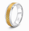 Dual Tone Gold Texture 925 Sterling Silver Ring