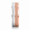 S925 Sterling Silver Triple Layer Rose Gold Couple Bands
