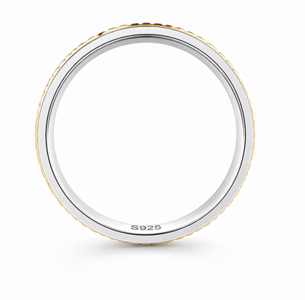 S925 Sterling Silver Matte Texture Couple Bands