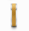S925 Sterling Silver Gold-Tone Ribbed Couple Bands