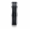 Modern Black Textured Band Ring in 925 Sterling Silver