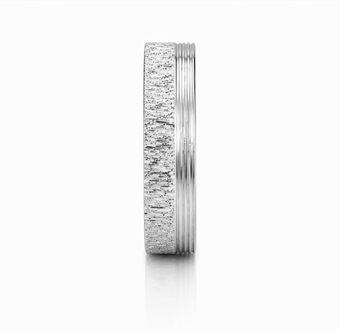 Textured Groove 925 Sterling Silver Ring