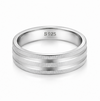 Triple Groove Texture 925 Sterling Silver Ring