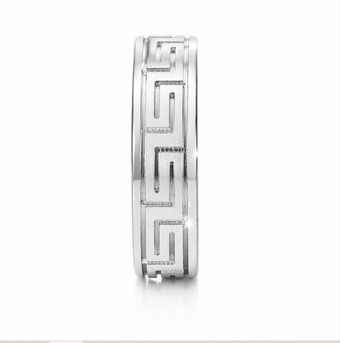 Greek Key Pattern 925 Sterling Silver Ring