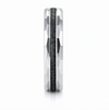 Faceted Edge Black Groove 925 Sterling Silver Ring