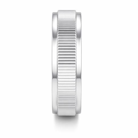 Modern Ribbed Texture Band Ring in 925 Sterling Silver