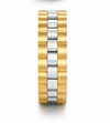 Luxury Dual Tone Chain Pattern 925 Sterling Silver Ring