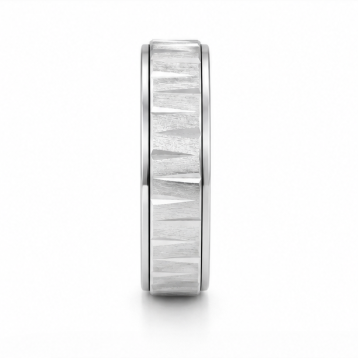 Linear Cut 925 Sterling Silver Ring