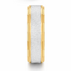 S925 Sterling Silver Gold Cut Edge Couple Bands