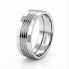 Multi-Groove Faceted 925 Sterling Silver Ring