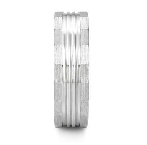Modern Matte Groove Designer Ring in 925 Sterling Silver