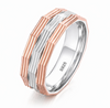 S925 Sterling Silver Faceted Geometric Couple Bands
