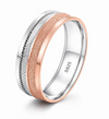 Premium Triple Tone Textured Ring 925 Sterling Silver