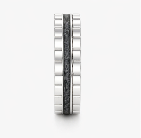 Dual Tone Gear Pattern 925 Sterling Silver Ring