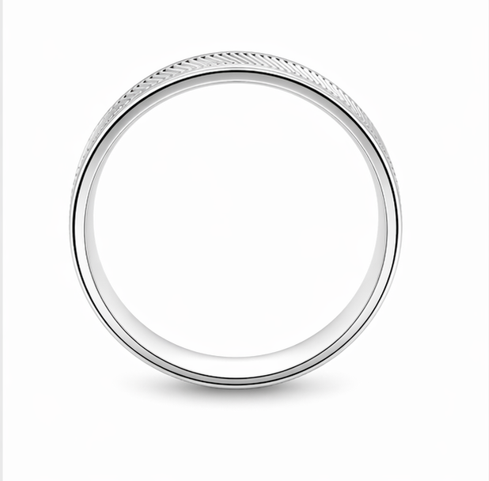 Fine Line Texture 925 Sterling Silver Ring