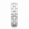 Modern Brushed Geometric Groove Ring in 925 Sterling Silver