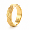 Geometric Textured Gold Ring in 925 Sterling Silver