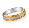 Luxury Dual Tone Textured Band Ring in 925 Sterling Silver