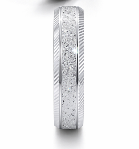 Diamond Dust Stripe 925 Sterling Silver Ring