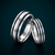 Premium S925 Sterling Silver Couple Bands with Dual Blue Inlay Stripes
