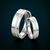 Classic S925 Sterling Silver Couple Bands with Subtle Cream Inlay