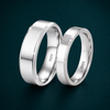 Classic S925 Sterling Silver Plain Couple Bands