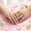 Modern S925 Sterling Silver Block Design Couple Bands