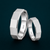 Modern S925 Sterling Silver Block Design Couple Bands