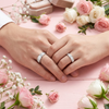 S925 Sterling Silver Ribbed Couple Bands